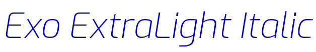 Exo ExtraLight Italic font